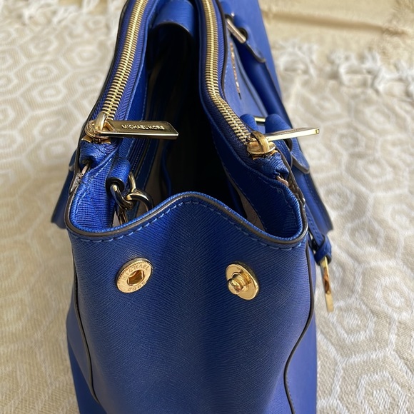 MICHAEL KORS SUTTON SAFFIANO LEATHER LARGE SATCHEL (Sapphire Blue) - Picture 6 of 9